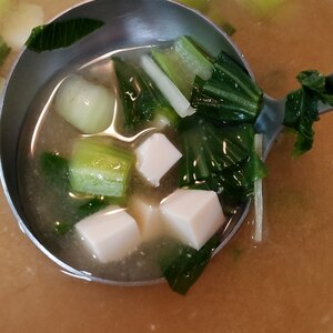 豆腐&青梗菜&水菜の味噌汁